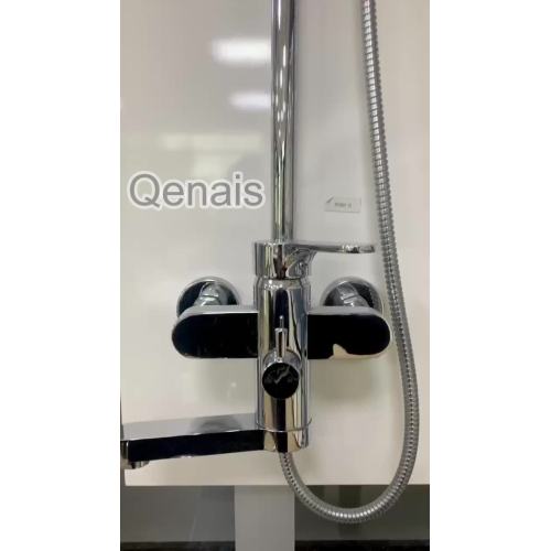 Tunggal pegangan modern kuningan chrome shower faucet kamar mandi