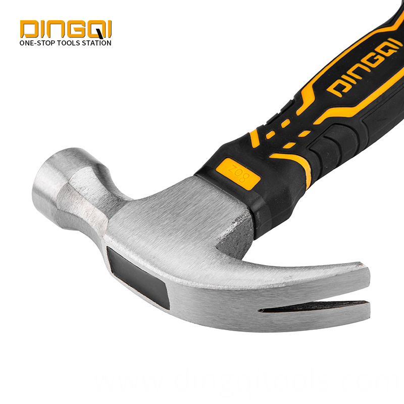 DINGQI 45 steel 8OZ 250g with TPR PVC handle small claw hammer mini stubby hammer