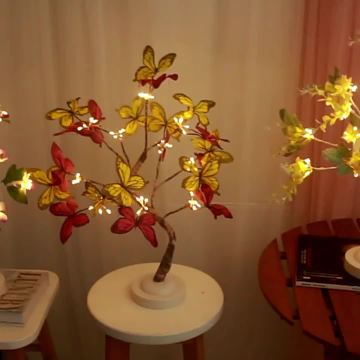 Led Fashion Maple Leaf Butterfly Acorn Tree Light Party Wedding Gift Holiday Decoration Night Light Table Tree Light1