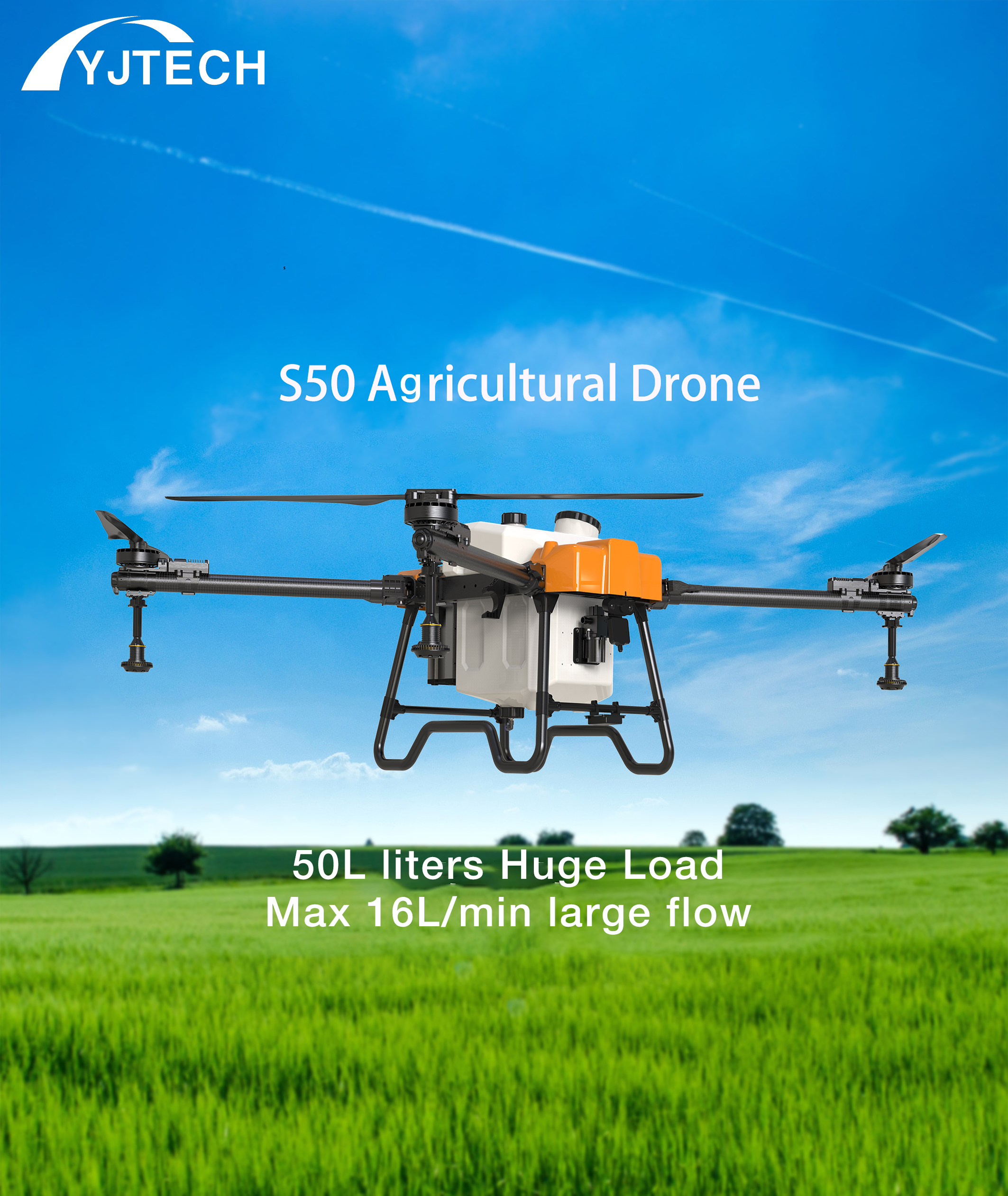 YJTech 50L sprayer drone