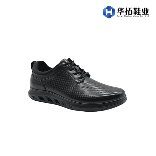 تكشف شركة Huatuo Footwear عن أحذية جلدية كاجوال للرجال قابلة للتنفس مع نعال PU مصبوبة بالحقن