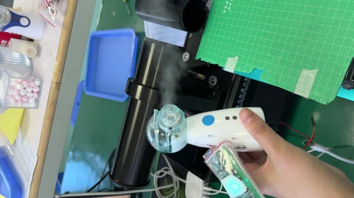 Teste de granularidade da placa do atomizador