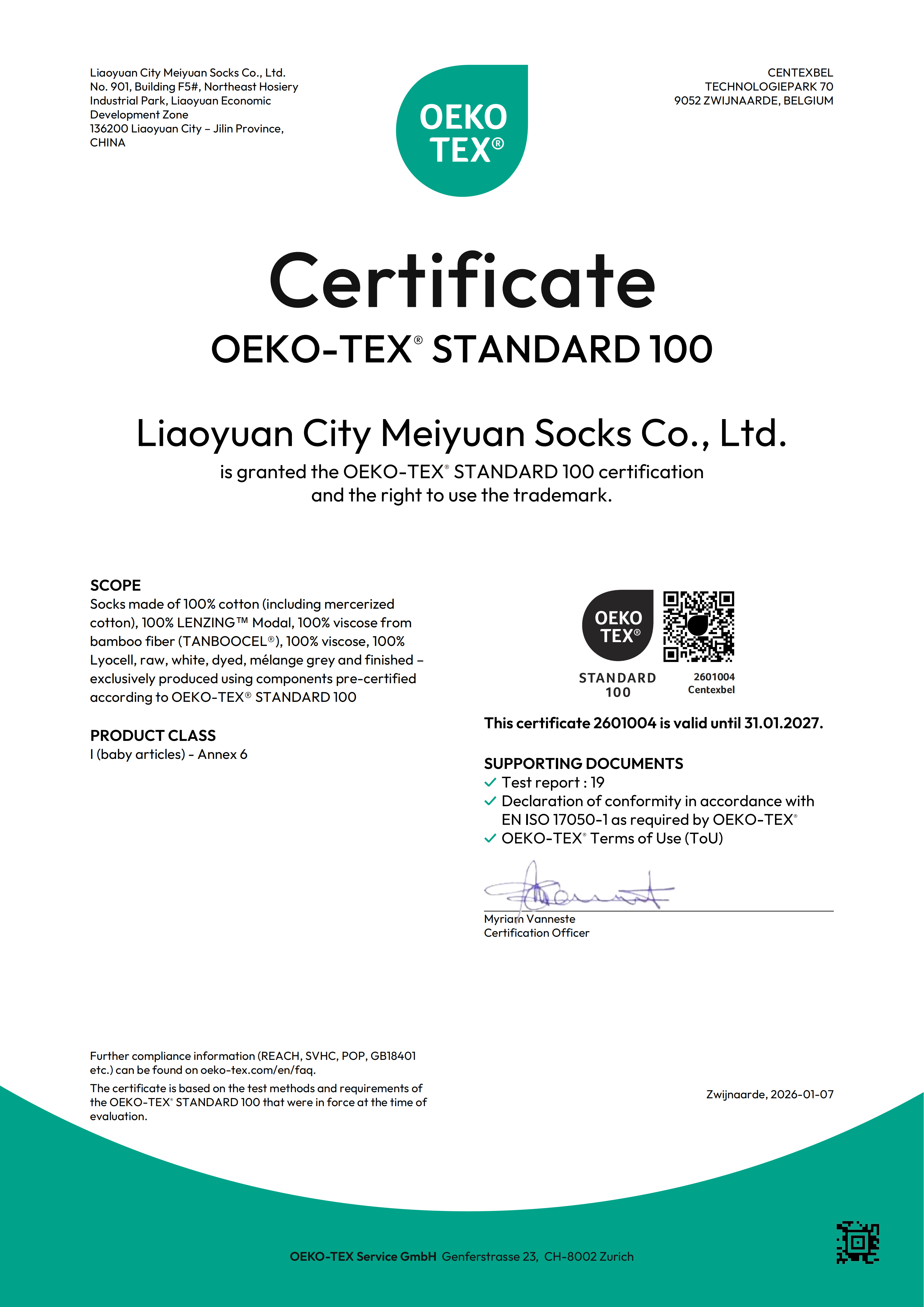 OEKO Certification Report