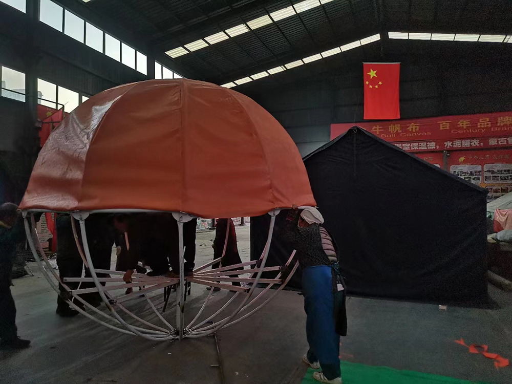 Customized Processing Of Wind Resistant Spherical Tents