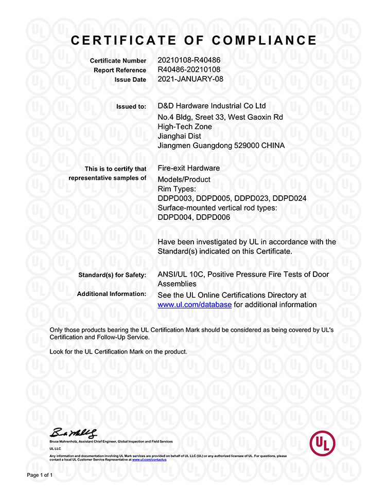 Elecpro ANSI NFPA UL Certifications