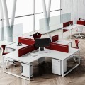 Modern 4-Person Office Desk with Large Storage - GR-XFS1