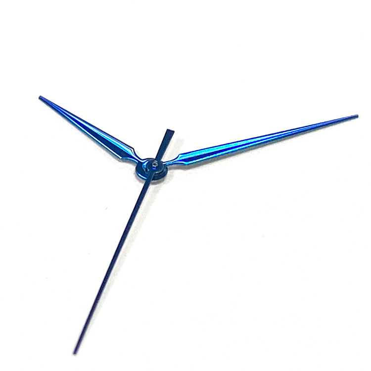 Manos de reloj azul