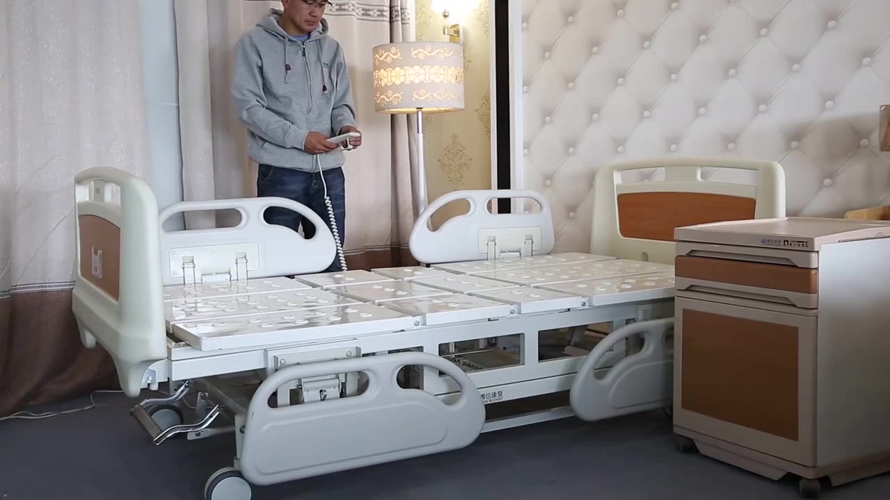 ABS Side Rail Care Hospital Beds with Mattress1