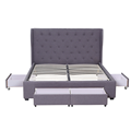 Wholesale OEM Customized Modern Style Double King Size Fabric Upholstered Platform Bed Frames at Affordable Prices1