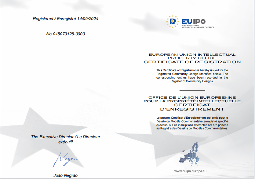 Registration Certificate of the European Union Intellectual Property Office