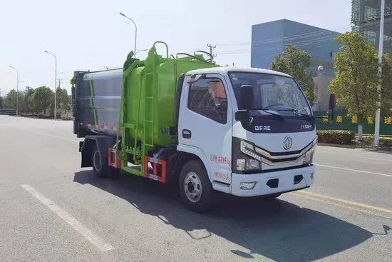Kecekapan Dongfeng 4X2 11cbm Trak Tolak Padat untuk Pengangkutan Sisa Pembinaan1