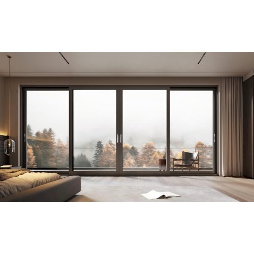 Porta deslizante de alumínio moderna para pátios luxuosos