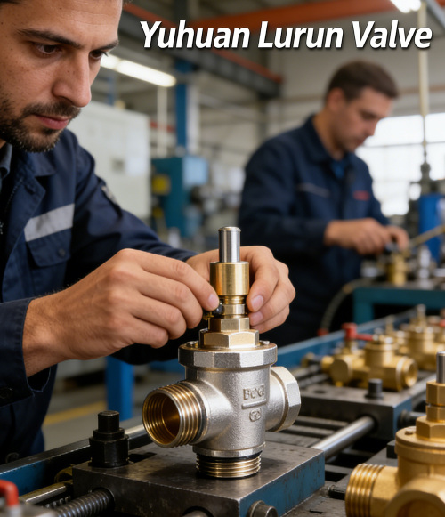 Válvula de controle de fluido industrial de latão resistente à corrosão