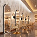 عينة مجانية على الطراز الأوروبي على الطراز الحديثة مثبتة بسيطة مع Light Hotel Cutting Salon Salon Gold Mirror1