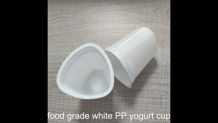 7.25 Copa de yogurt de PP blanca de grado de comida