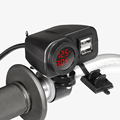 Factory Supply 24V Motorcycle Digital Voltmeter Temperature 12V Motorcycle Dual USB Charger Motorcycle Accessories1