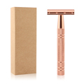 Wholesale Double-Edge Safety Razor with Aluminum Handle and Metal Rose Gold Finish1