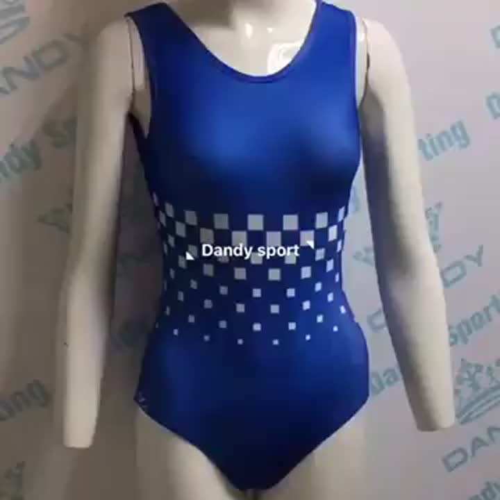 Βασιλικό μπλε αμάνικο leotard.mp4