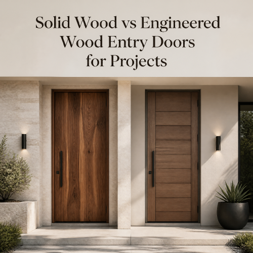 Puertas de entrada de madera maciza versus puertas de entrada de madera diseñada para proyectos