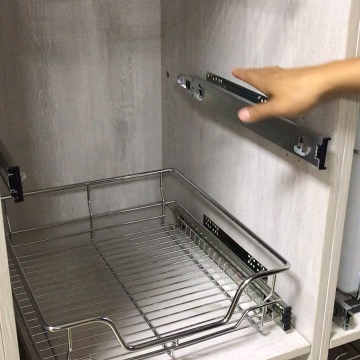 Kitchen Organizer Cabinet Systems Chrome Wire Basket Drawers Pull Out Metal Basket Storage Baskets1