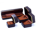 Hanhong Custom Luxury Kaffee hochwertiger Lederschmuck Verpackung Box Ohrringe Halskette Watch Gift Box Ring Schmuckschachtel1