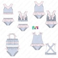 2025 Hot Selling Monogram Seersucker Swimsuits for Kids1