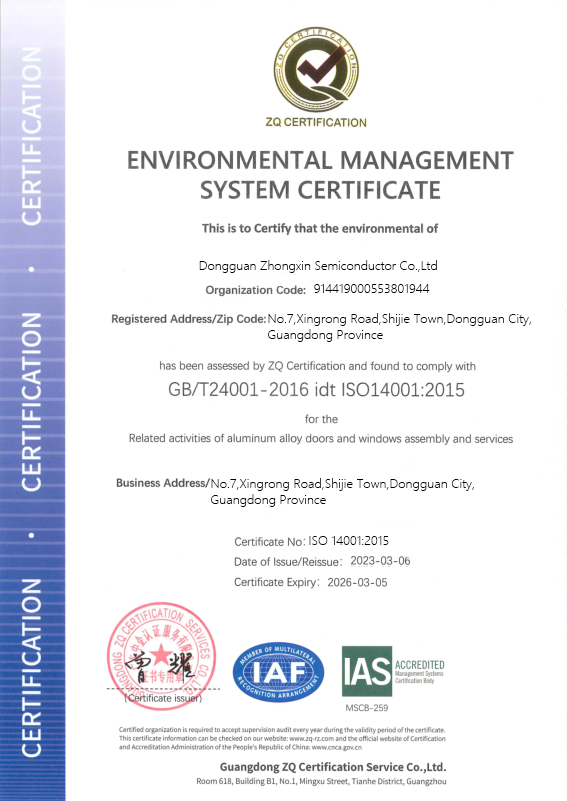 ENVIRONMENTAL MANAGEMENTSYSTEM CERTIFICATE