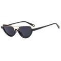Vintage Luxury Cat Eye Sunglasses - Black Half Rim UV400 Protection1