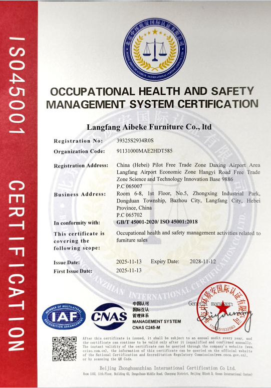 OCCUPATIONAL HEALTH AND SAFETY MANAGEMENT SYSTEM CERTIFICATION