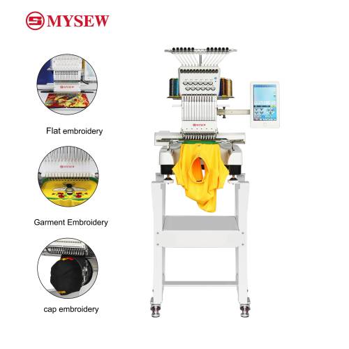 Single head 12 needle computerized embroidery machine