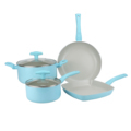 High Quality Blue Non-Stick Ceramic Cookware Set with Soft Grip Handles1
