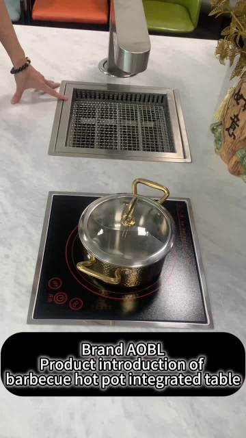 High-power barbecue hot pot integrated table