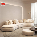 Cream Wind Curved Fabric Sofa Ruang Tamu Mewah Modern Italia Minimalis Sofa Berbentuk Khusus 2022 New1