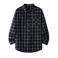 Wholesale Women's Cotton Plaid Button-Down Long Sleeve Shirts for Daily Wear1