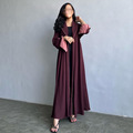 مسلمان باز کیمونو Abaya برای زنان مراکشی مد لباس آستین عرب دبی لباس Jalabiyat ترکیه Soft Gulf Robe1