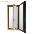 Reka bentuk mudah Double Glass Aluminium Frame Casement Blind Insert Handle Kunci Taufan Impak Swing Single Windows1