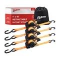 1320 lbs Ratchet Straps with 1" x 10' Autoretract Mechanism and Padded Handles: Heavy-Duty Tie-Downs for Secure Cargo Transport1
