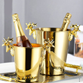 Gold Stainless Steel Deer Head Wine Cooler Box: Luxurious Party Ice Buckets for Premium Gifting1