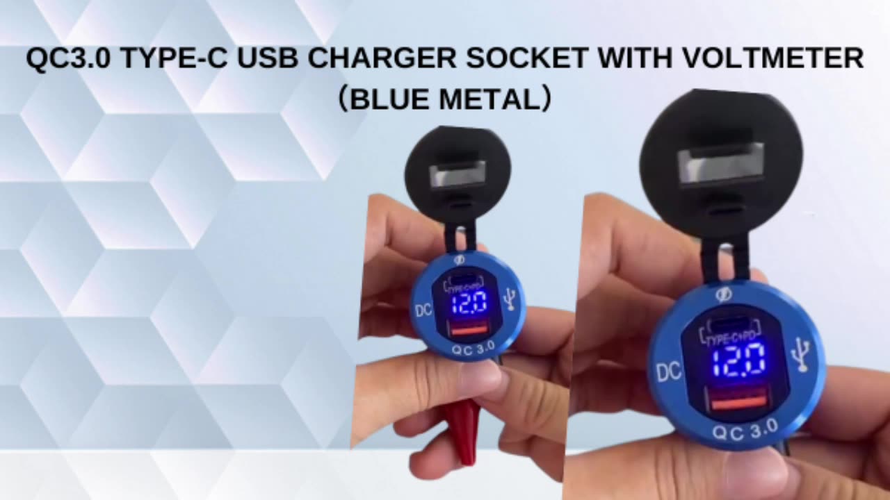 DC 12V / 24V 빠른 충전 QC3.0 자동차 해양 보트 오토바이 트럭 RV1 용 LED 전압계 듀얼 USB 자동차 소켓