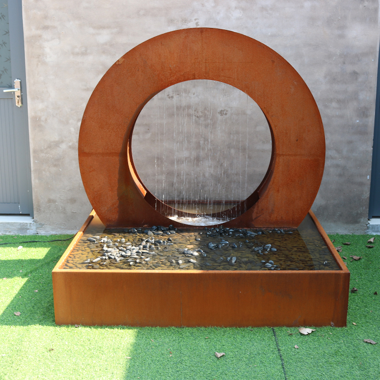 corten steel water feature