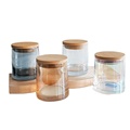 7.5cm*9cm Empty Wholesale Glass Candle Jar Aroma Luxury Transparent Candle Cup Candle Containers with Wooden Cover1