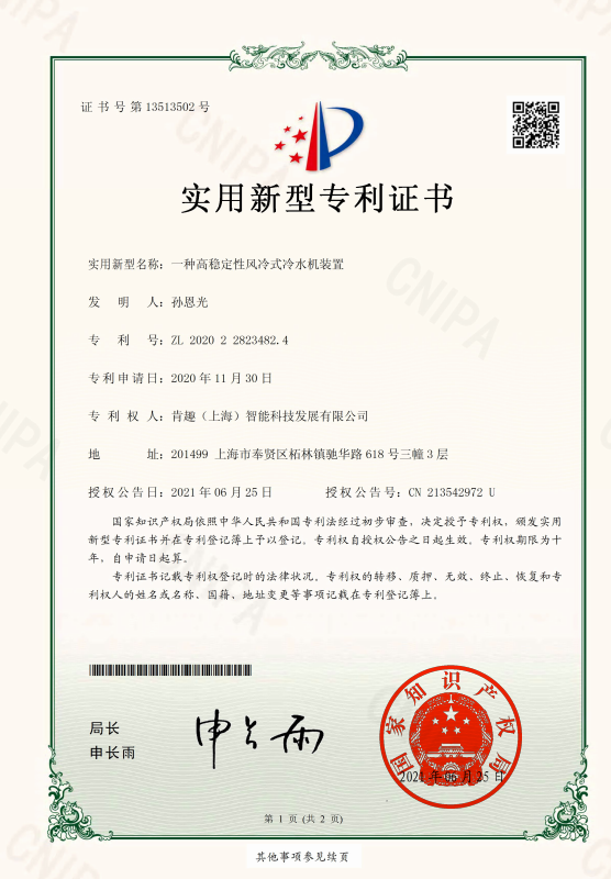 Utility Model Patent Certificate