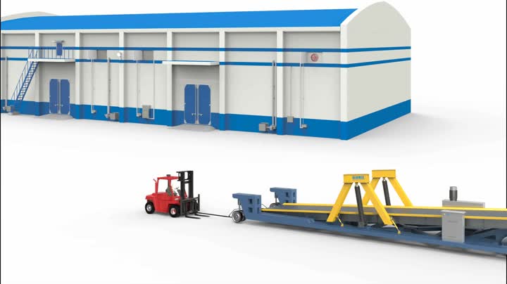 Operationg 3D of movable truck unloading platform