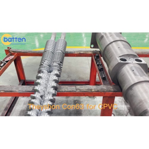 conical twin screw barrel for CPVC