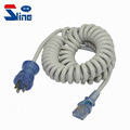 Customized Coiled Medical Grade Power Cord with Green Dot NEMA 5-15P to IEC C13 Hospital Grade Cable1