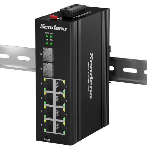 Switch Ethernet IP40 administrado con 10 puertos IP40