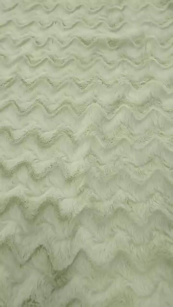 Wave Pattern Brushed Faux Rabbit Fur Fabric