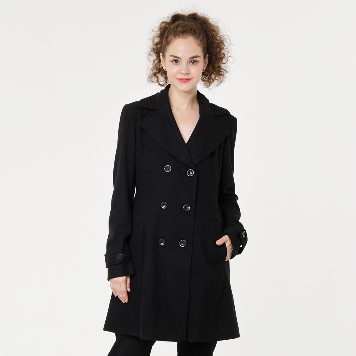 Double-breasted Women Woolen Warm Coat Double-breasted Women Woolen Warm Coat