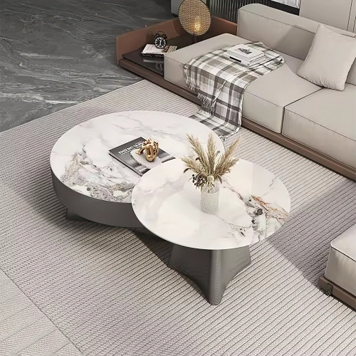 Reka Bentuk Mewah Itali Sintered Ston Coffee Table