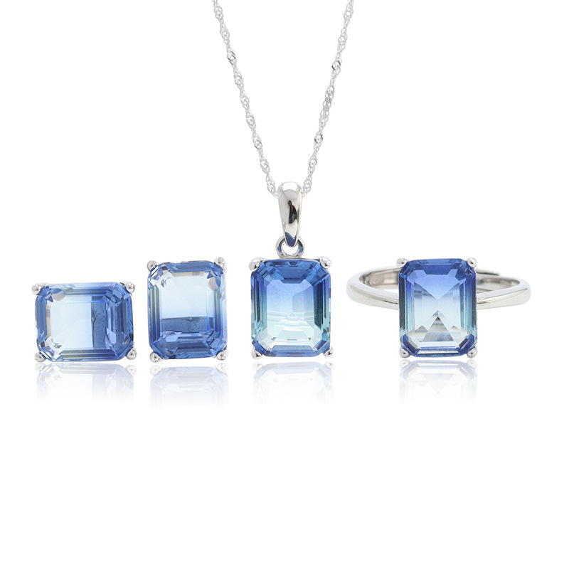 GS0000416 Collier de pendentif bleu cristal